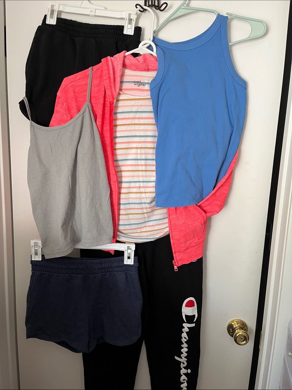 Girls Size L Athletic Casual Sleep Bundle Champion Pants Tanks Shorts Jacket